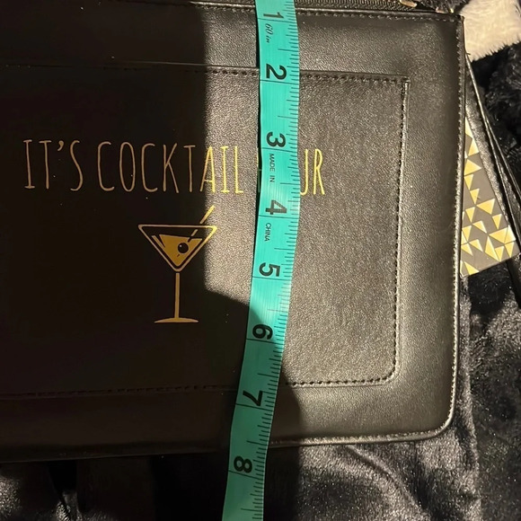 Black Fashion Zipper Clutch Cocktail Hour wristlet - Picture 6 of 7